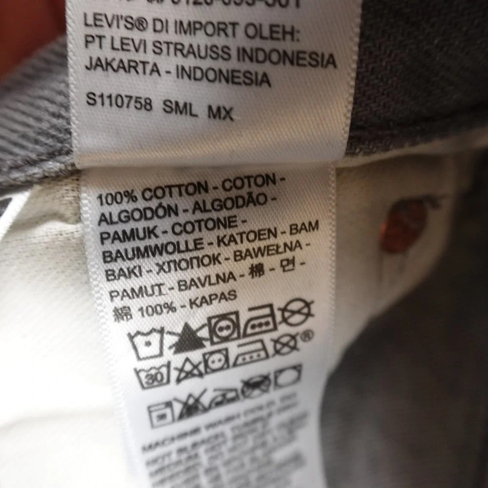 Levis Jeans Mens 30X32 Black Gray Denim Pants 501‎ Button Fly Straight Western